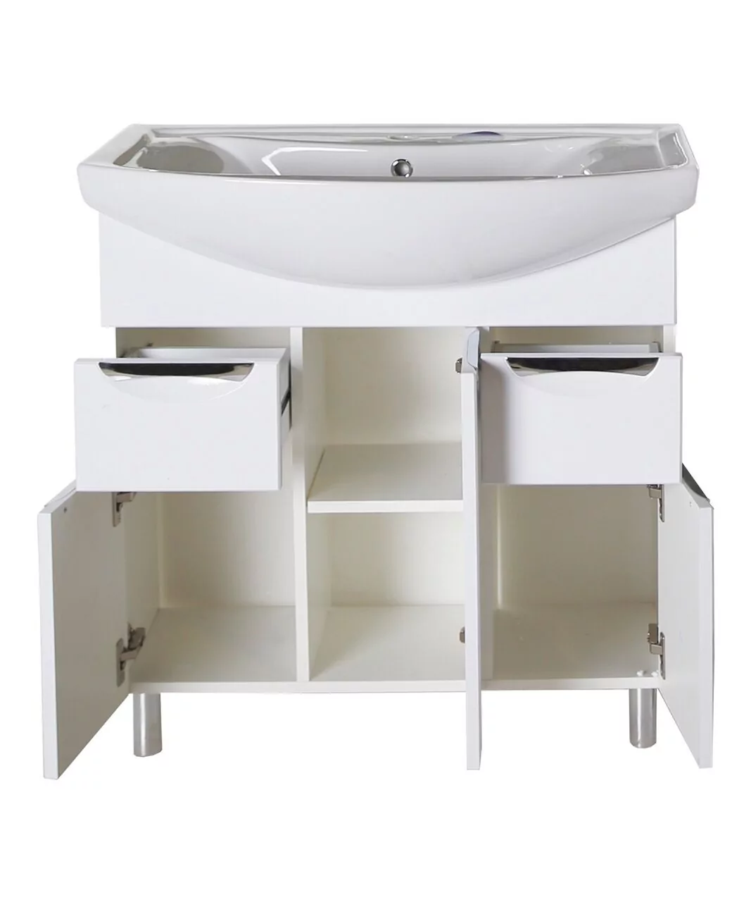 Тумба с раковиной Асб-мебель Мессина 80 напольная, белый