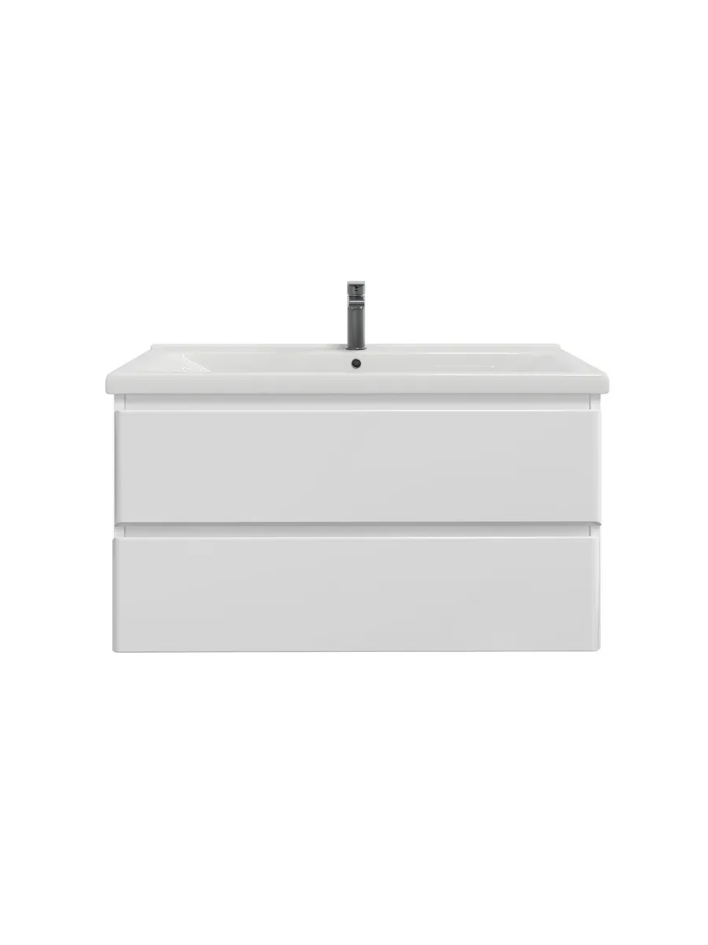 Тумба подвесная SanStar Arista 100 с раковиной Гармония 100, белая