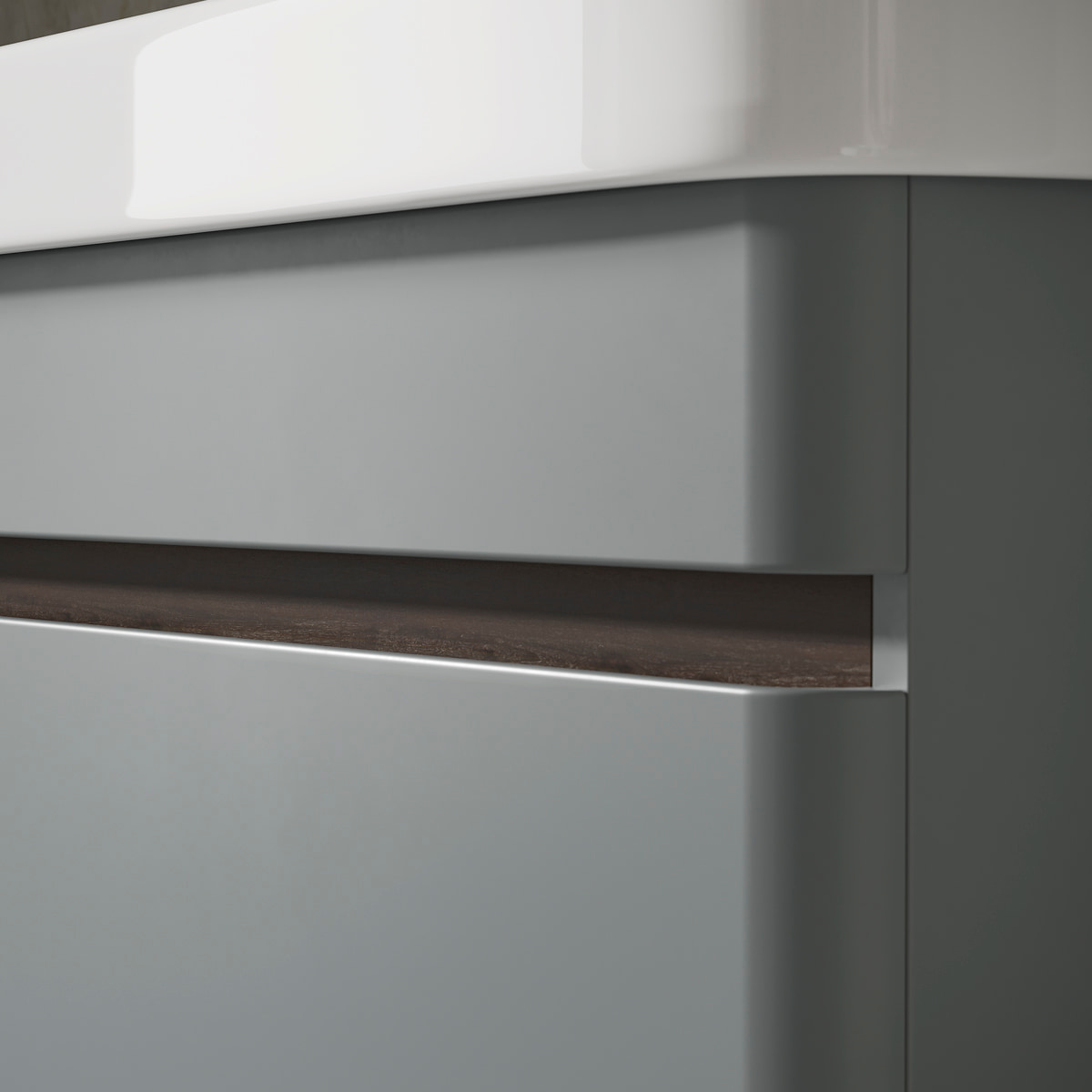 Тумба подвесная EQUIL Elegante с раковиной Nice 80, 1 ящик, мэйджик/дуб голиано