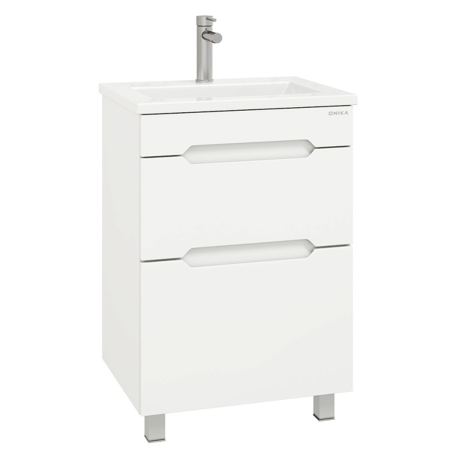 Тумба Onika Айленд 60 напольная с раковиной Фостер 60, белый