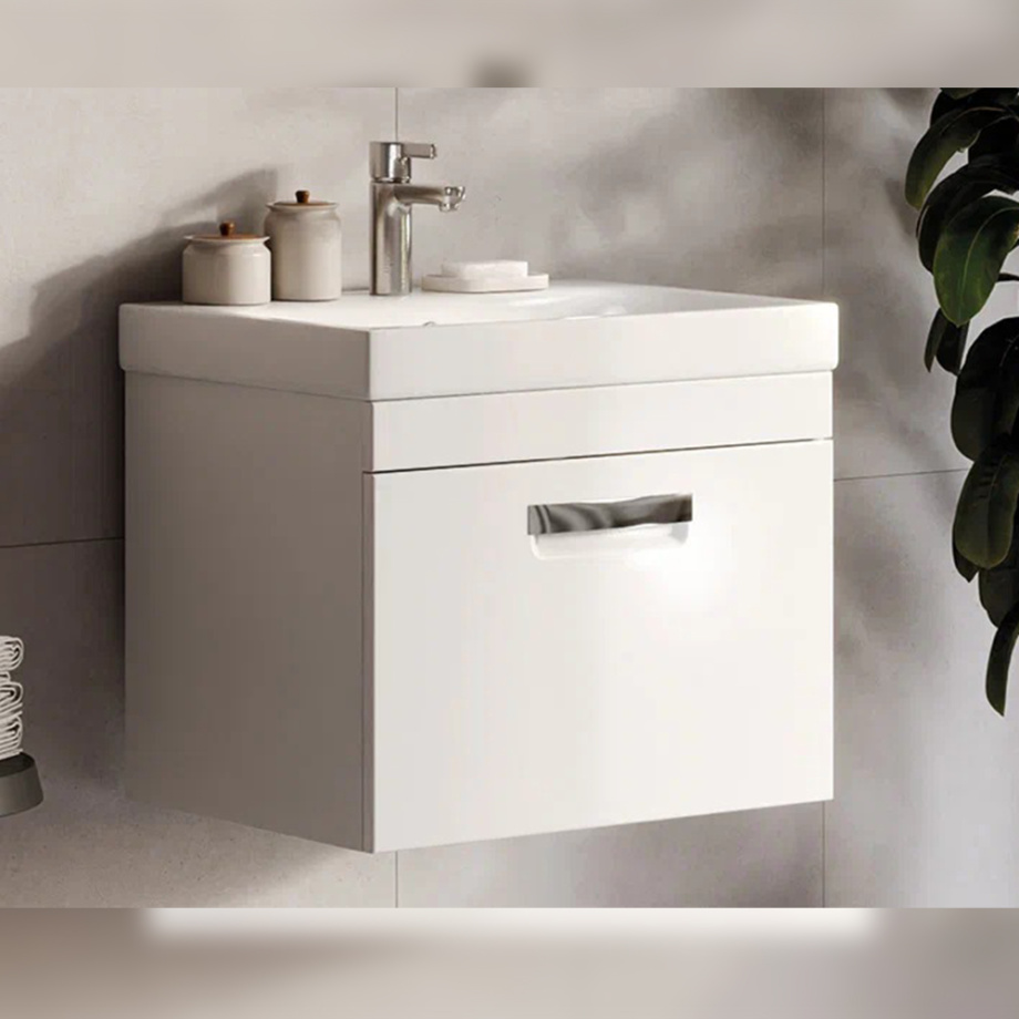 Тумба с раковиной подвесная Velvex Estea tp.EST.MOD.60.1Y, 60 см