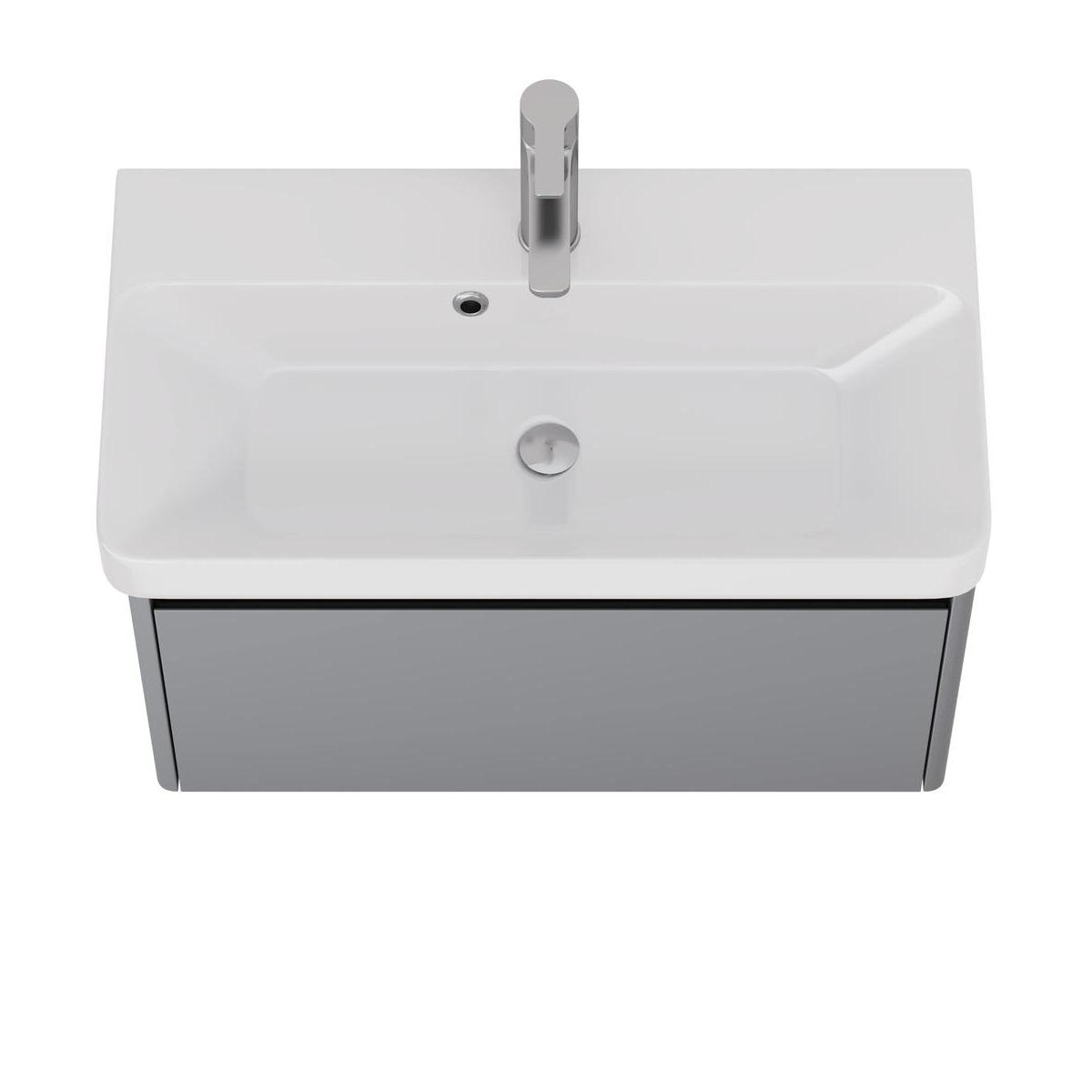 Тумба с раковиной подвесная Dreja Luxury 70 см, серый базальт