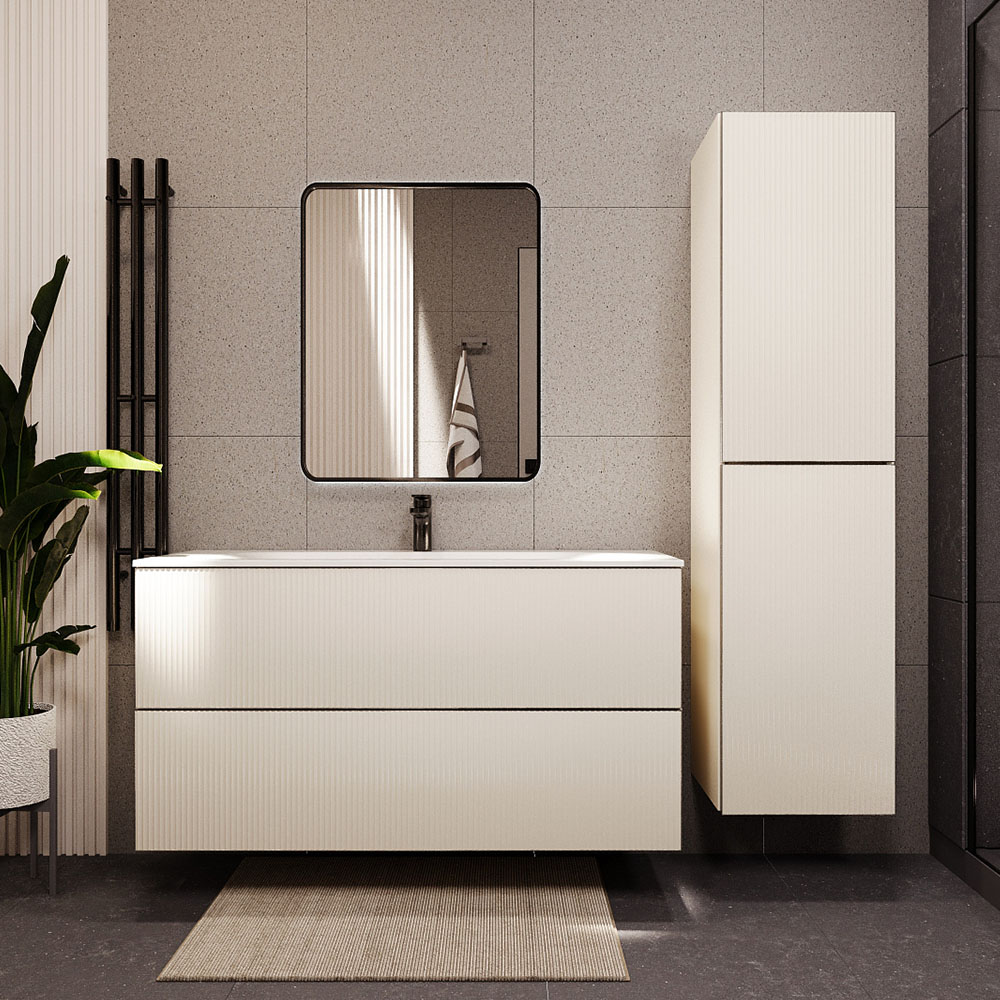 Тумба с раковиной подвесная (120 см) Terminus Euromix EUR101202900101OSL, айвори