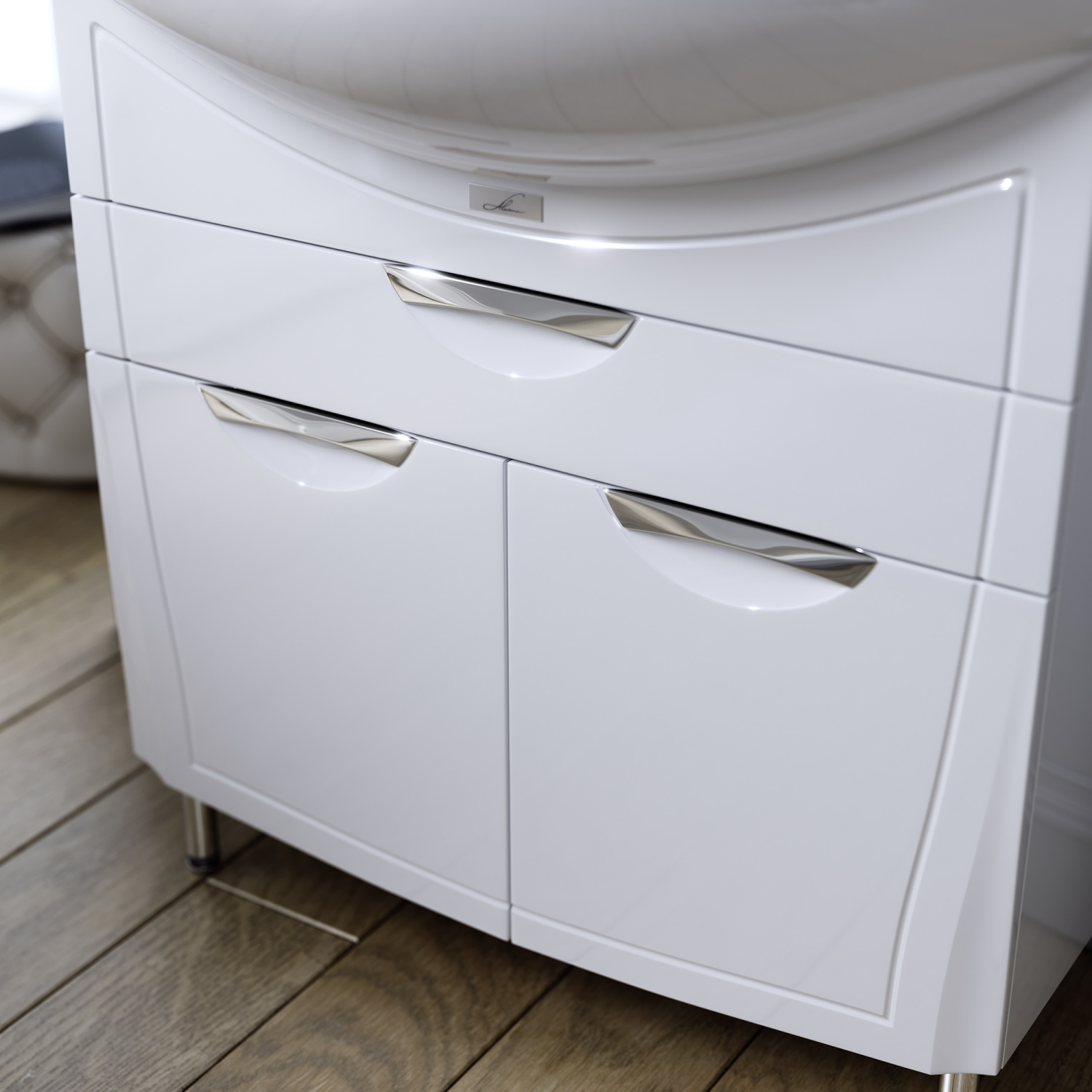 Тумба с раковиной Alavann Monaco 80 напольная, белая