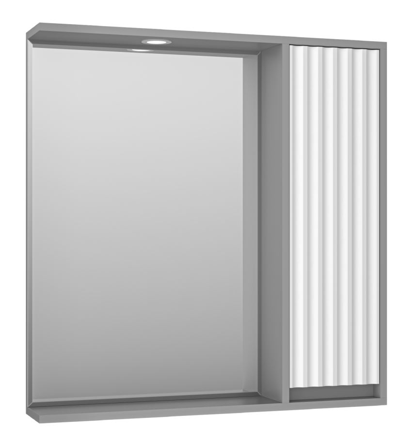Зеркало-шкаф Brevita Balaton 80 R, белый/серый