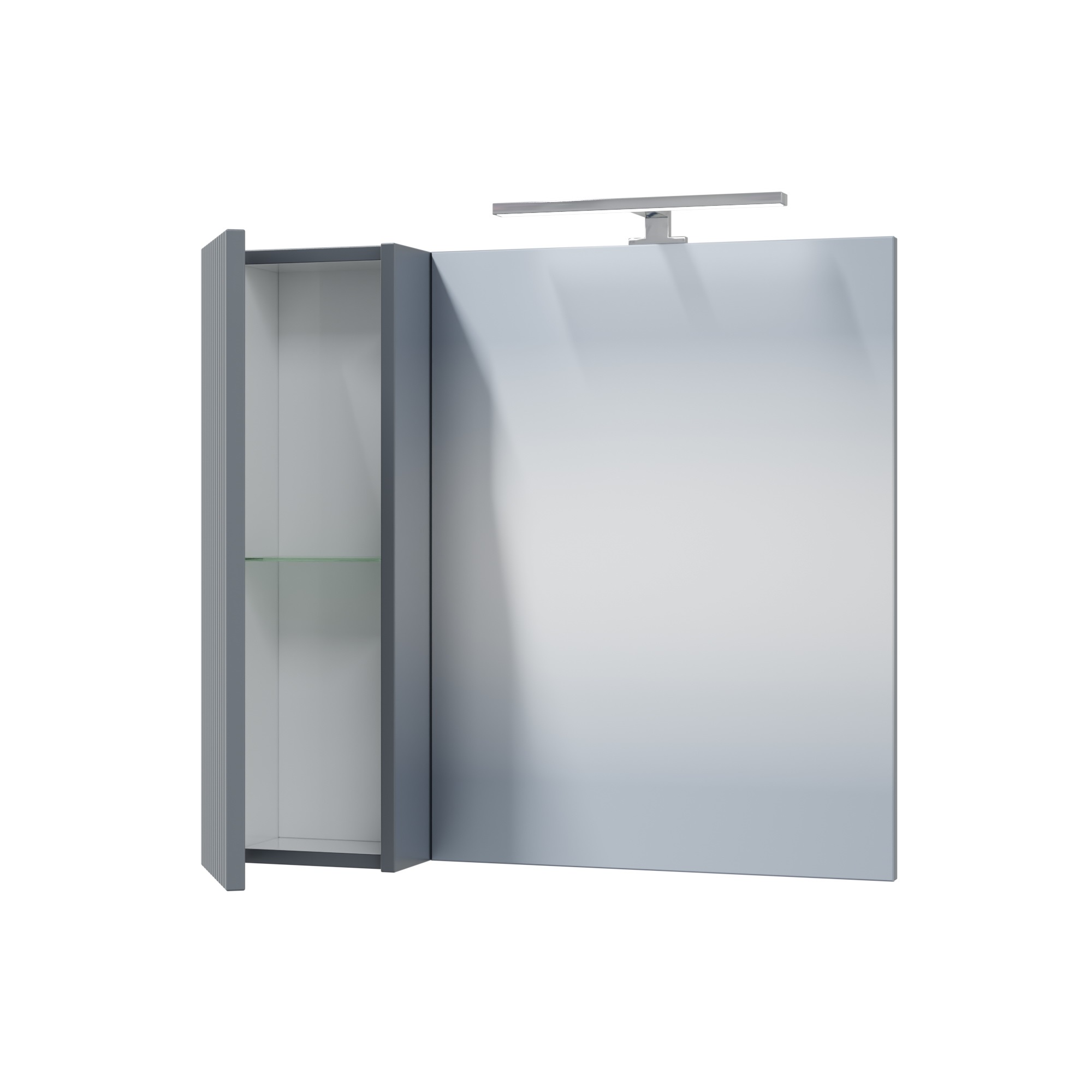 Зеркало-шкаф Санта Альтаир 70 L свет, графит матовый