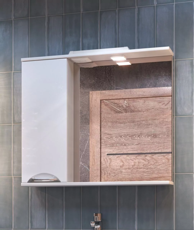 Зеркало с шкафчиком Vigo Callao 80 L, свет, белый