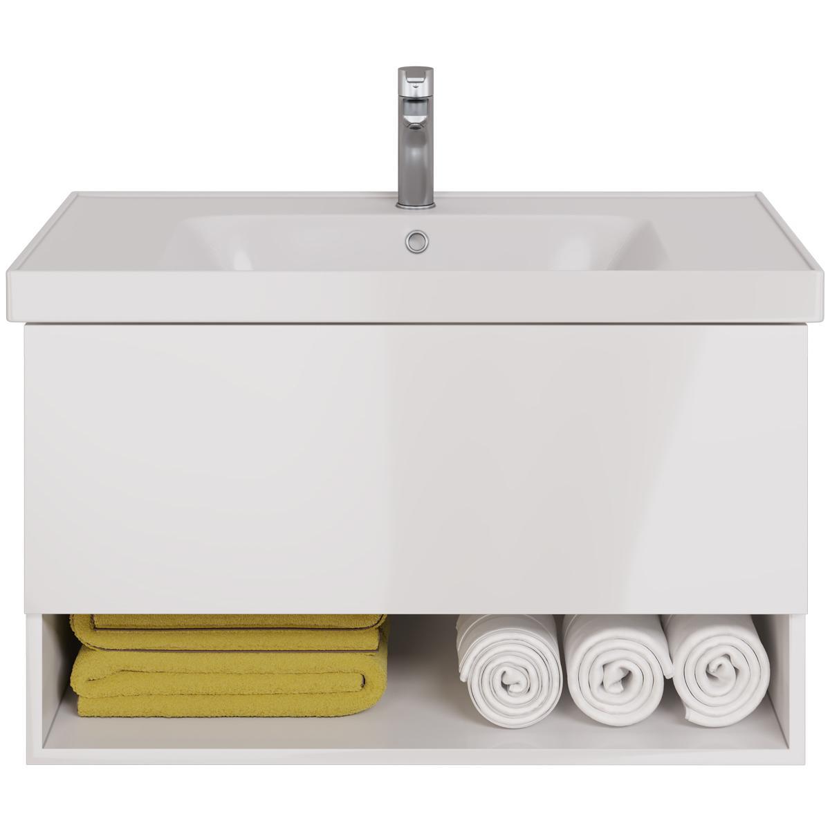 Тумба с раковиной подвесная Dreja Perfecto 90 см, белый