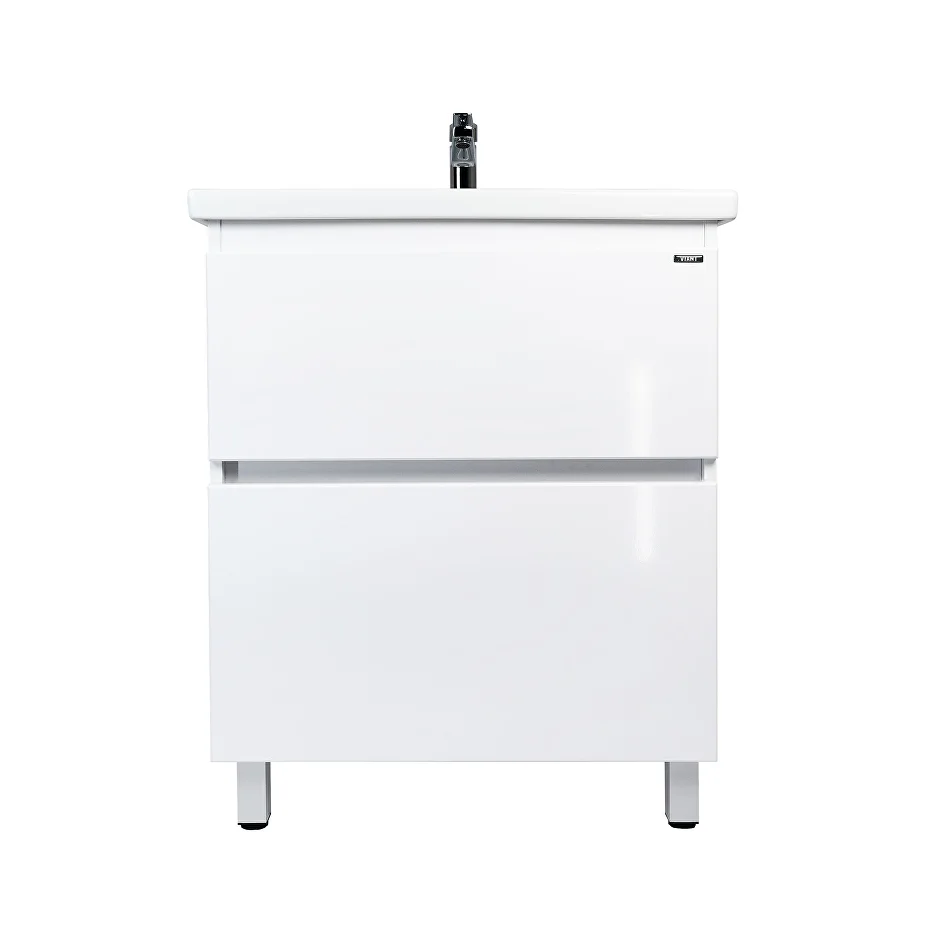 Тумба напольная Viant Мальта 80 с раковиной Como 80, два ящика, белый