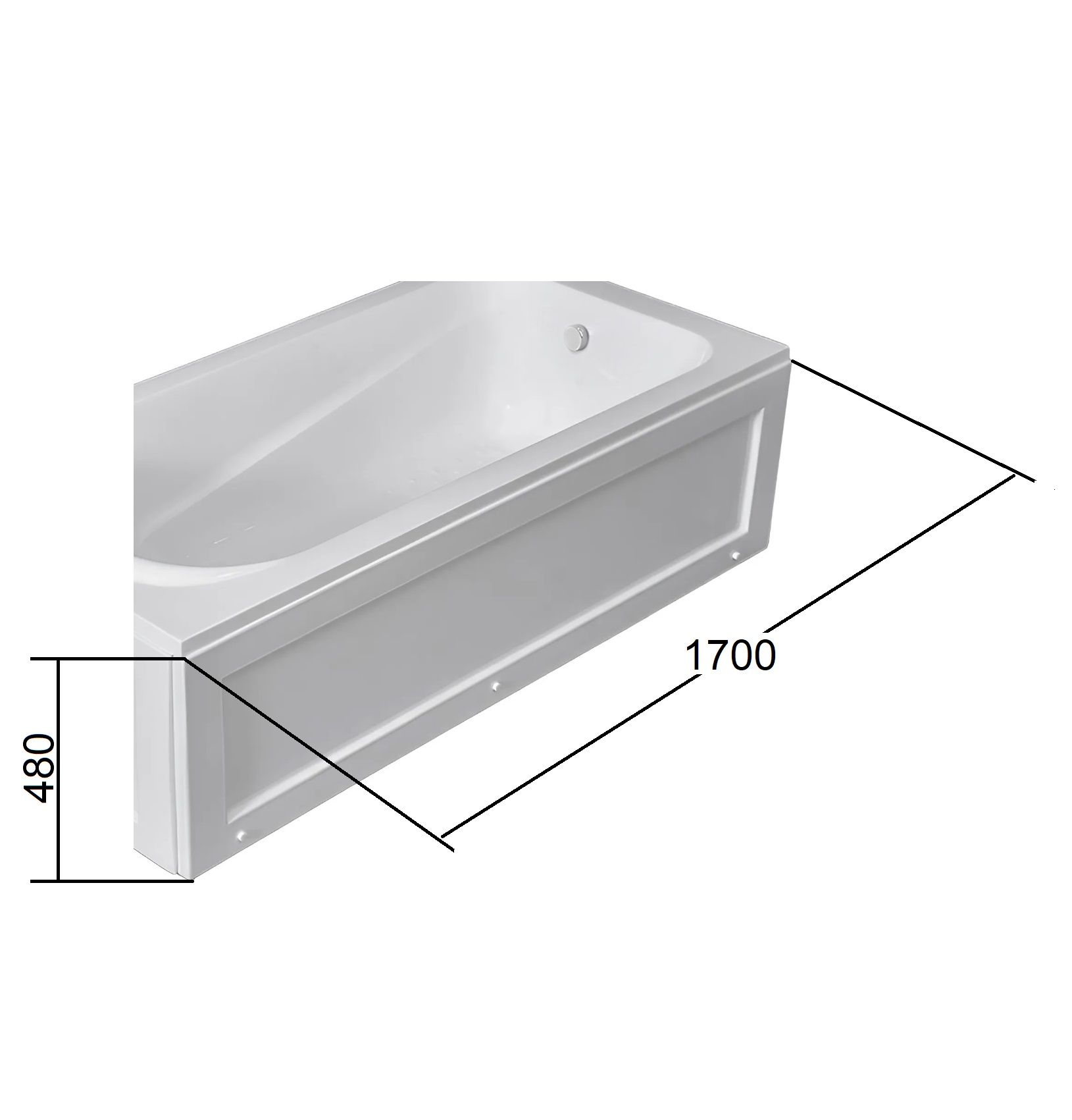 Экран фронтальный Parly ORTIZ170 белый