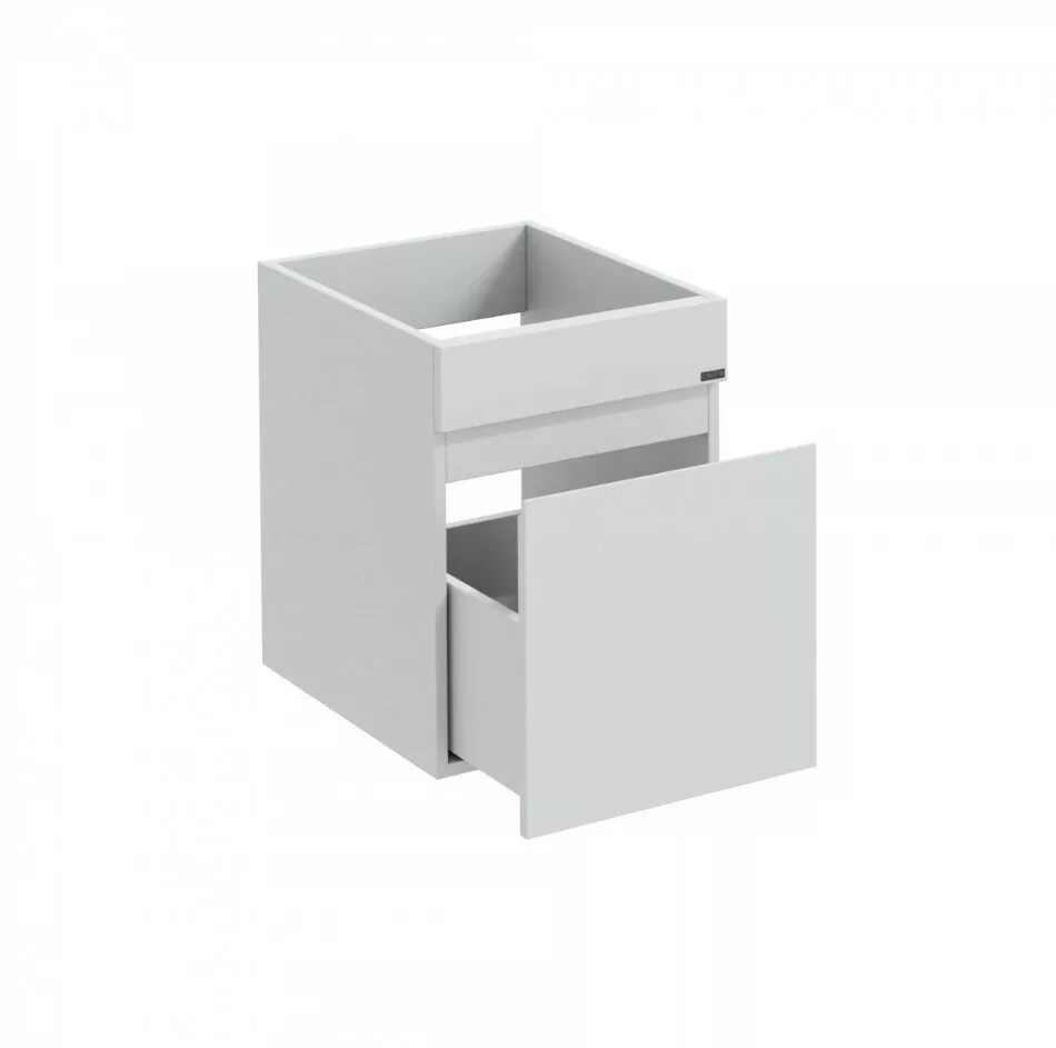 Тумба подвесная Санта Марс 38 с раковиной Лидер 1000 под стиральную машину, с 1 ящиком, левая, белая
