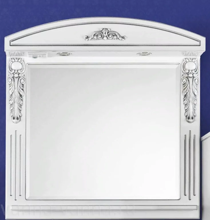 Зеркало Vod-ok Elite Версаль 120 свет, белый, патина серебро, золото