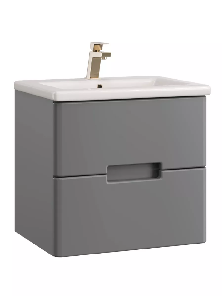 Тумба подвесная SanStar Noche 50 с раковиной Fest 50 Графит софт