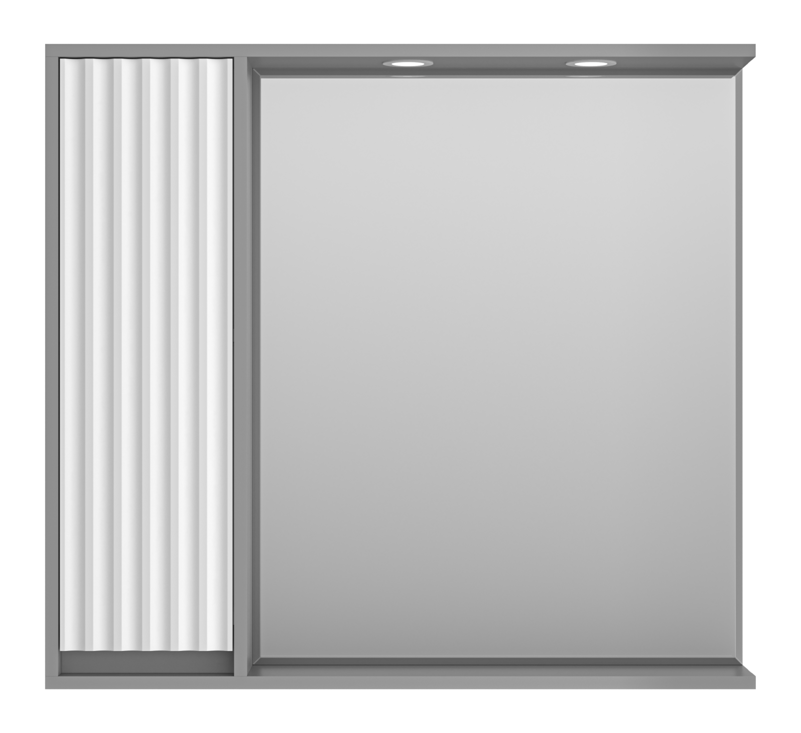 Зеркало с шкафчиком Brevita Balaton 90 L, белый/серый