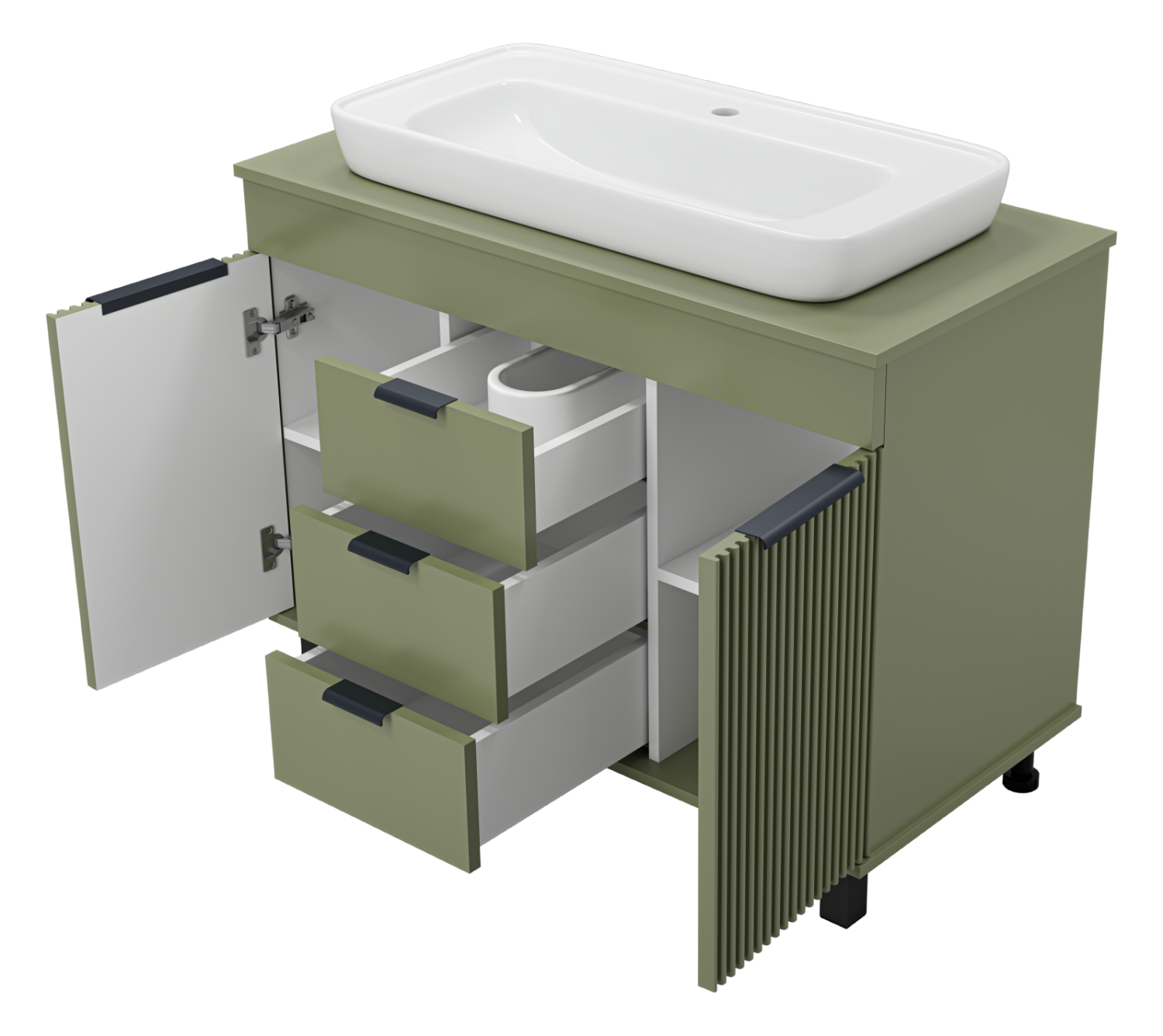 Тумба с раковиной Brevita Enfida 100 зеленый