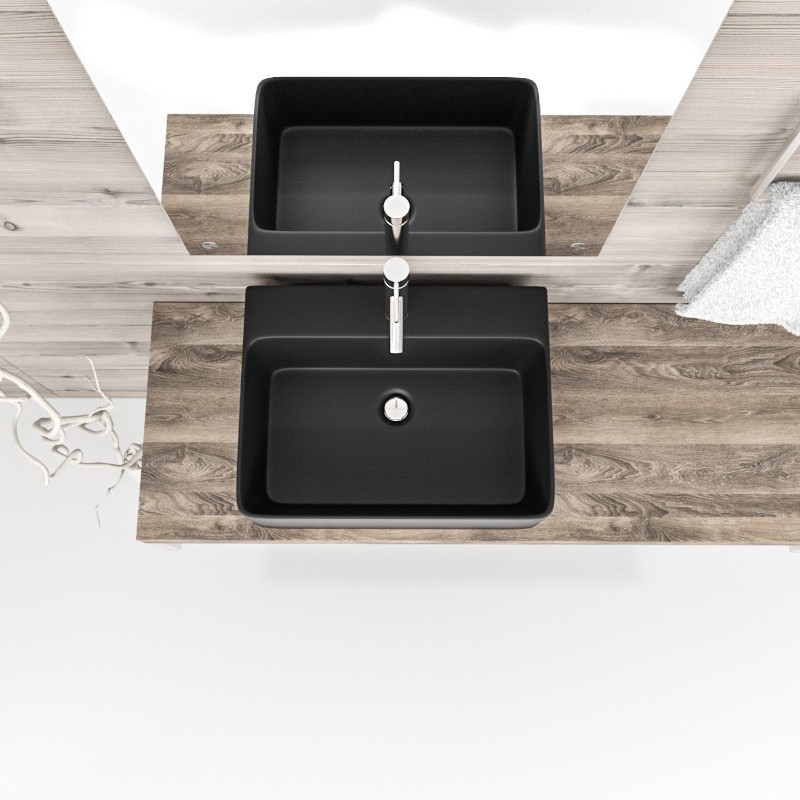 Раковина накладная Esbano CIRCON-52 (matt black) 520x420x155