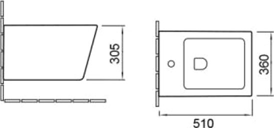 Унитаз - биде подвесное SantiLine SL-5054 белый