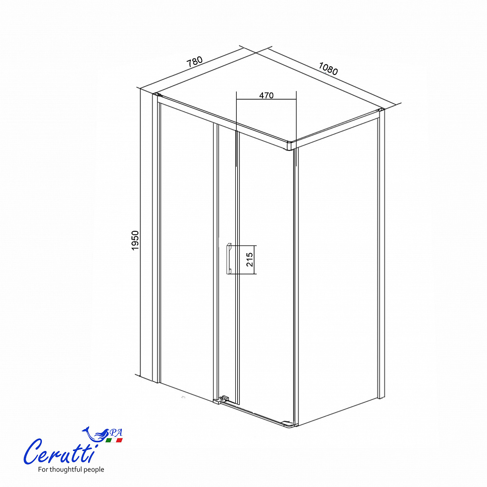 Душевой уголок Ceruttispa VITO110BF L без поддона (80x110x195)