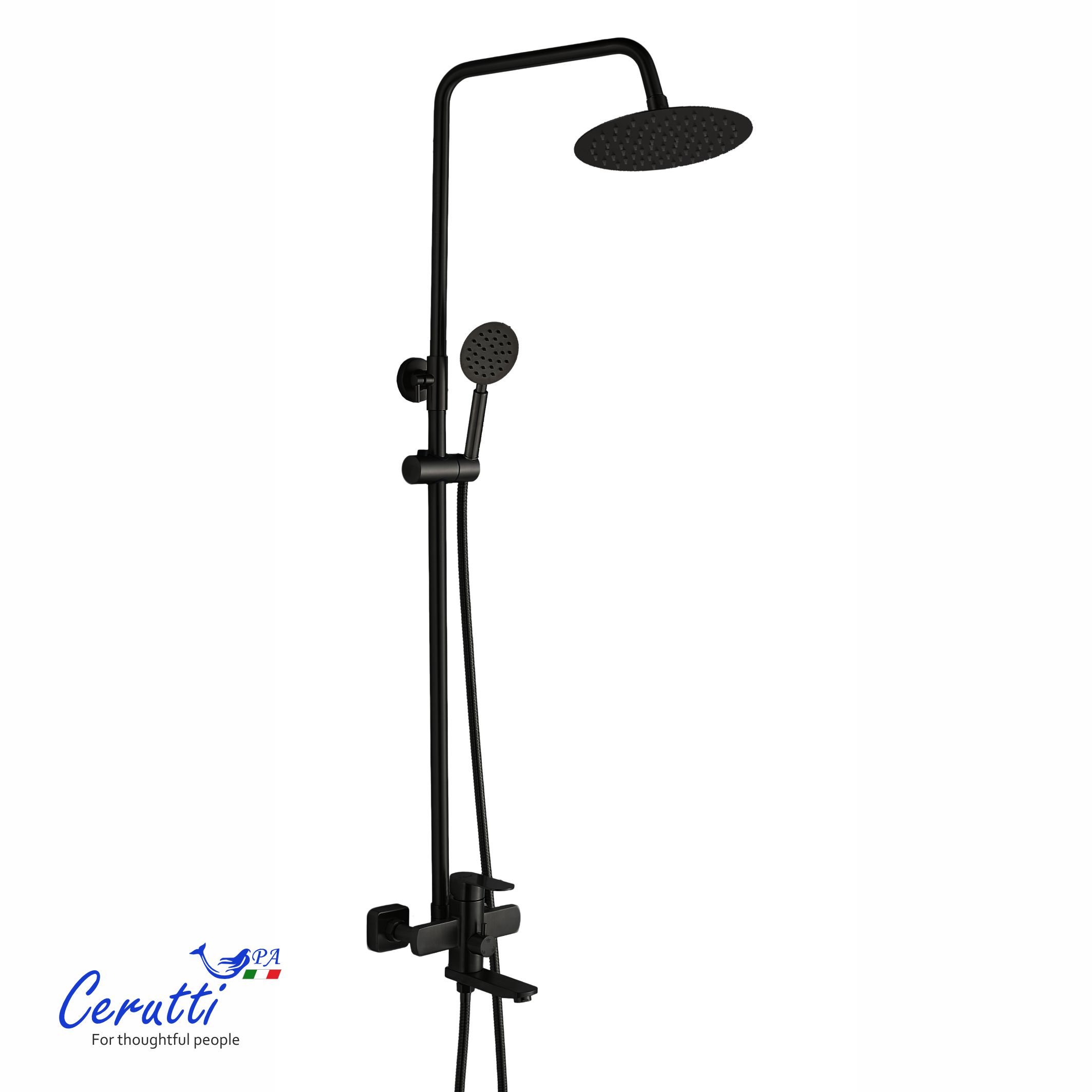Душевая стойка Ceruttispa OVIDIO RSMB из нержавеющей стали, цвет черный матовый