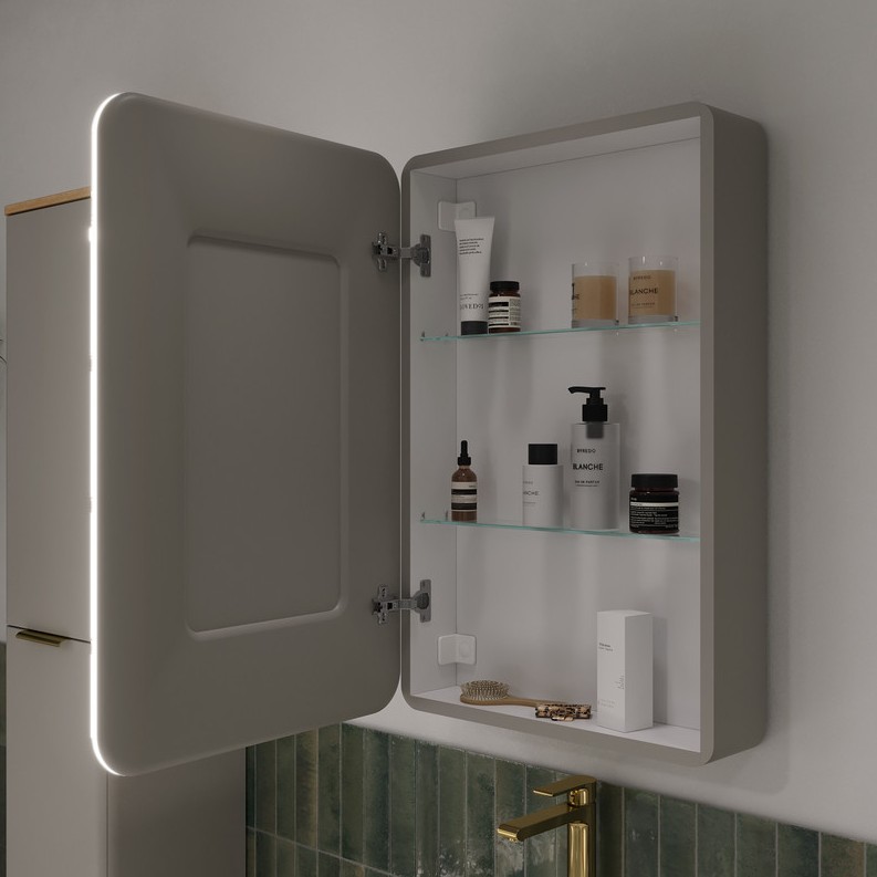 Зеркало-шкаф EQUIL Desert 57 с подсветкой, L, амарок