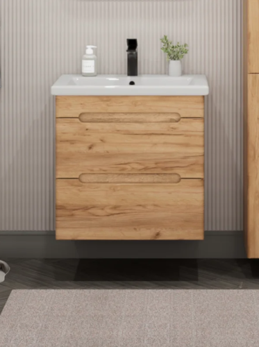 Тумба подвесная SanStar Diva 50 с раковиной Фест 50, Gold Craft