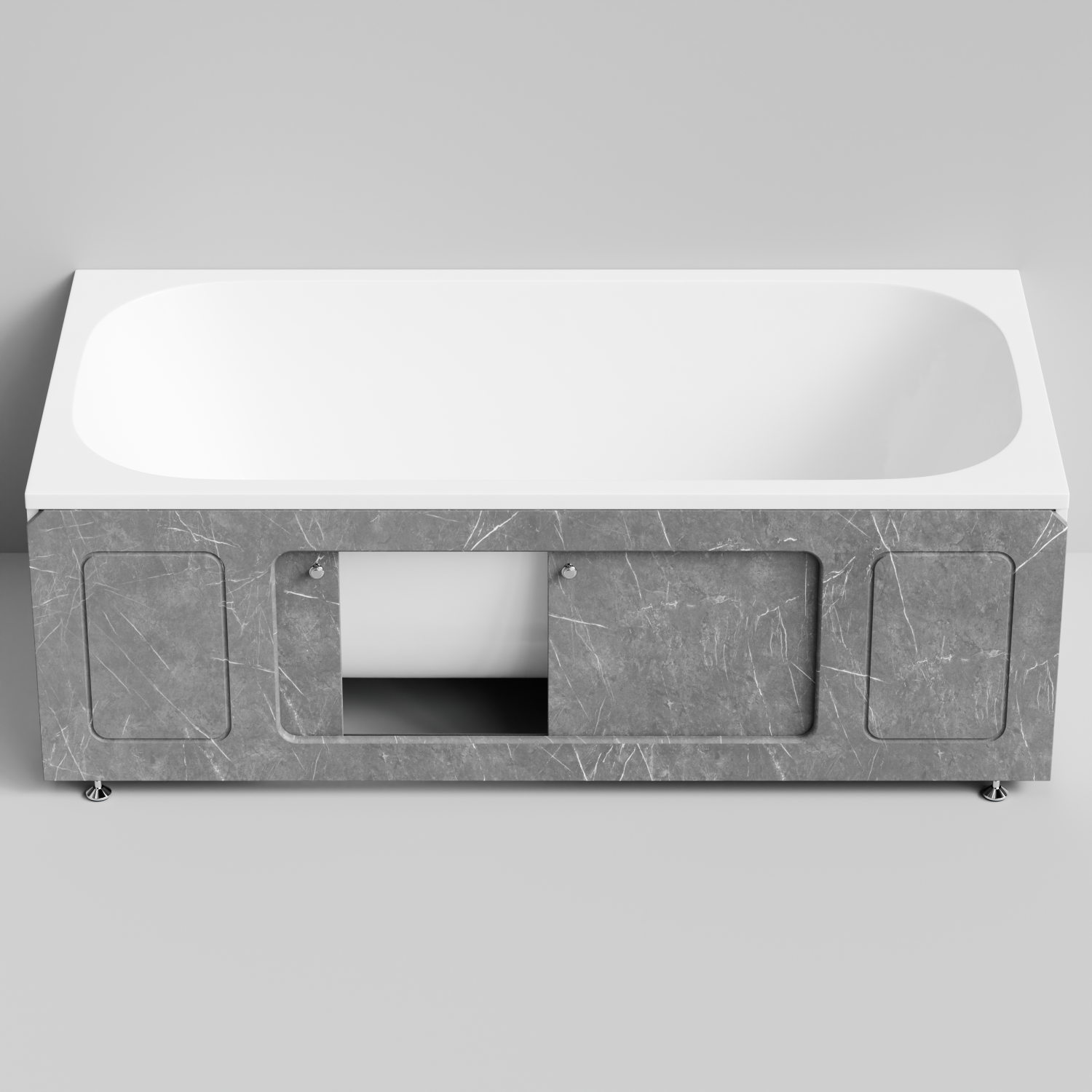 Экран под ванну Vod-ok Лидер 170 раздвижной Мрамор Серый софт тач