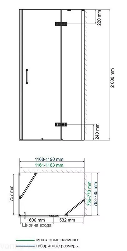 Душевой уголок WasserKraft Aller 10H06R 120х80 прямоугольный, без поддона, прозрачное стекло, хром