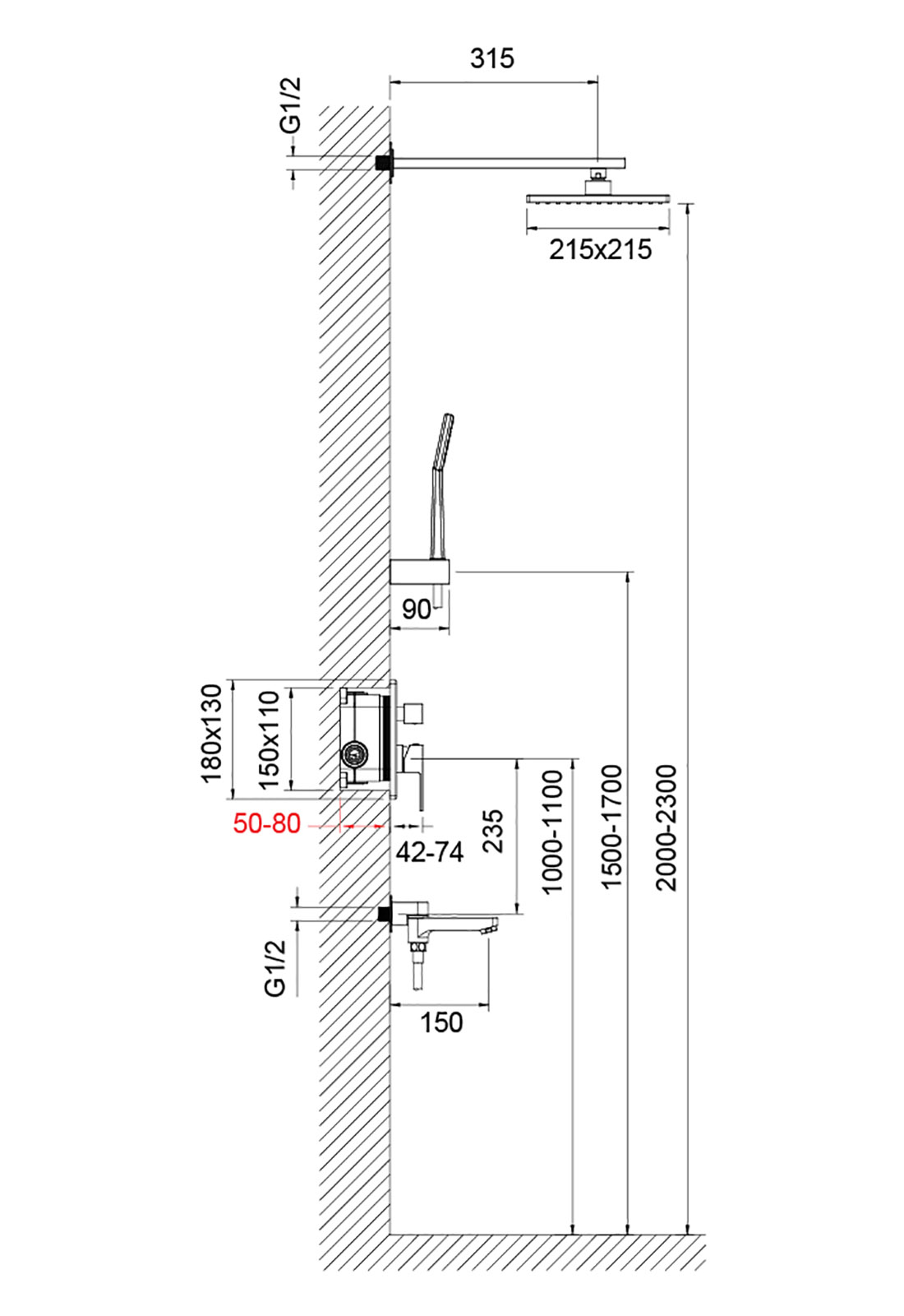 Душевая система встроенная Timo Selene SX-3069/16SM белый матовый