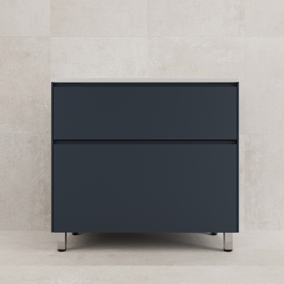 Тумба напольная Style Line Лима 90 с раковиной Line 90, 2 ящика, графит