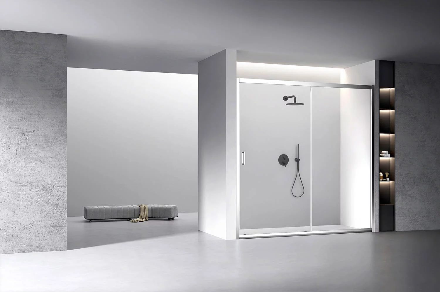 Душевая дверь Veconi Vianno VN-60, 1800x1950, Хром, стекло прозрачное