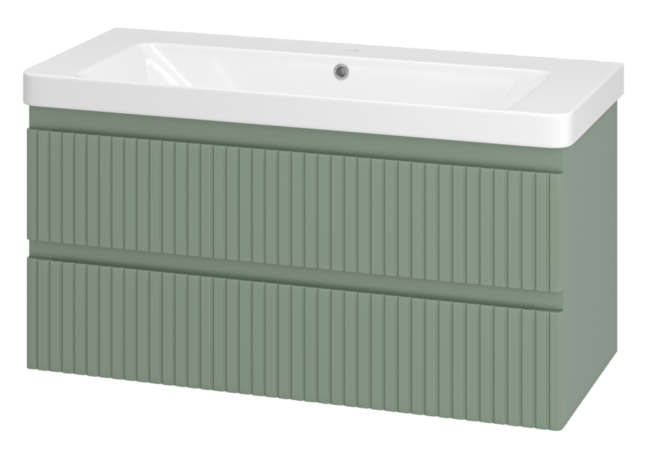 Тумба с раковиной Brevita Victory 105 подвесная, зеленый