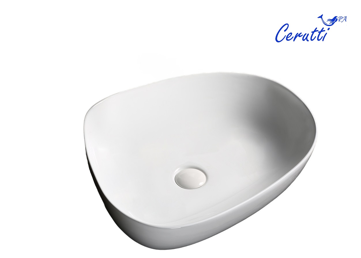 Раковина Ceruttispa CR0044C накладная, белая, асимметричная 550х420х140