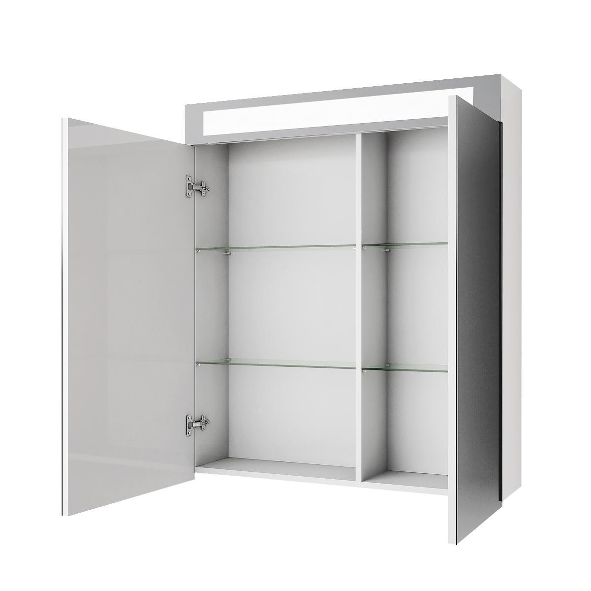 Зеркальный шкаф Dreja Uni 70 см, белый