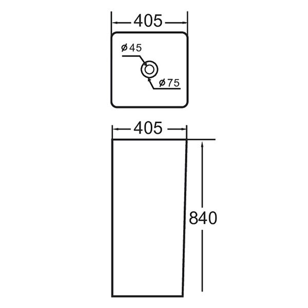 Раковина SantiLine SL-4013MB напольная, черный матовый
