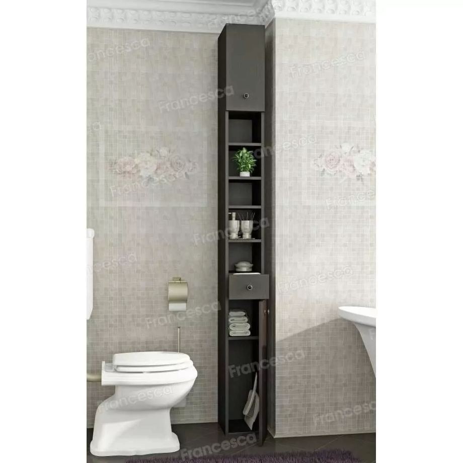 Пенал Francesca Аврора 21 L/R напольный, с открытой полкой, венге