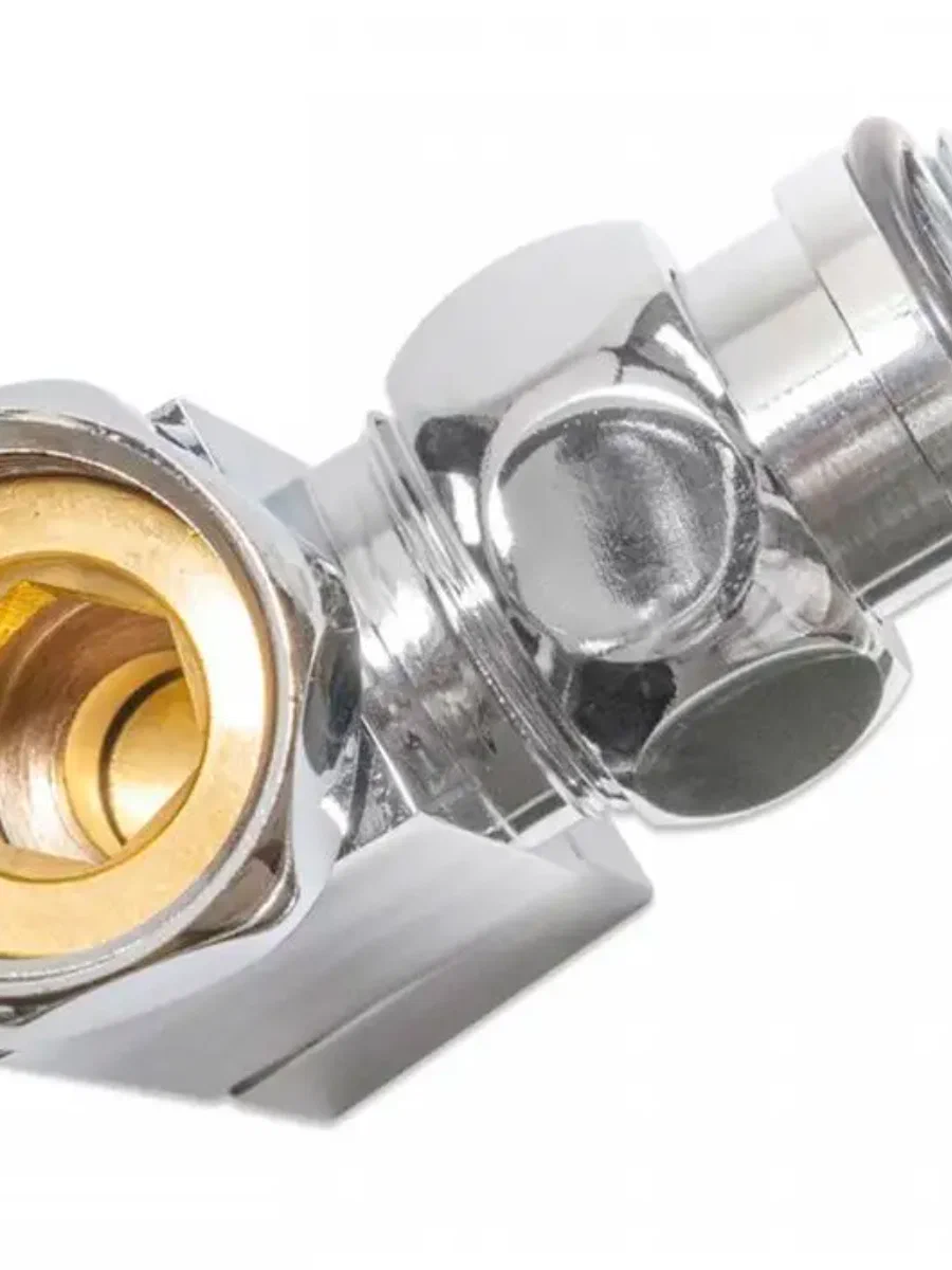 Кран для полотенцесушителя / вентиль угловой Energy, 1/2'' - 3/4'', цвет хром, ручка квадрат - 2 шт.