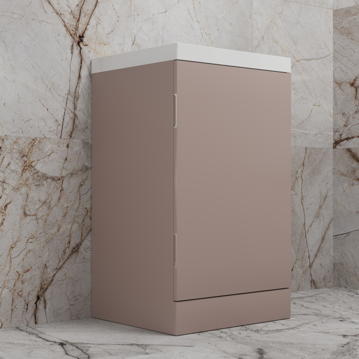 Тумба напольная Style Line "МОНО 50" с раковиной ASTI 50 белый, (1 дверь), санд пудровый