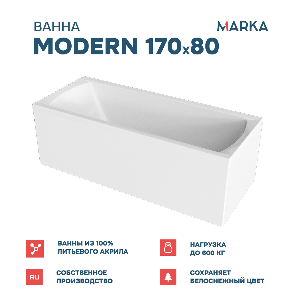 Ванна 1Marka MODERN 170*80 Комплект Премиум