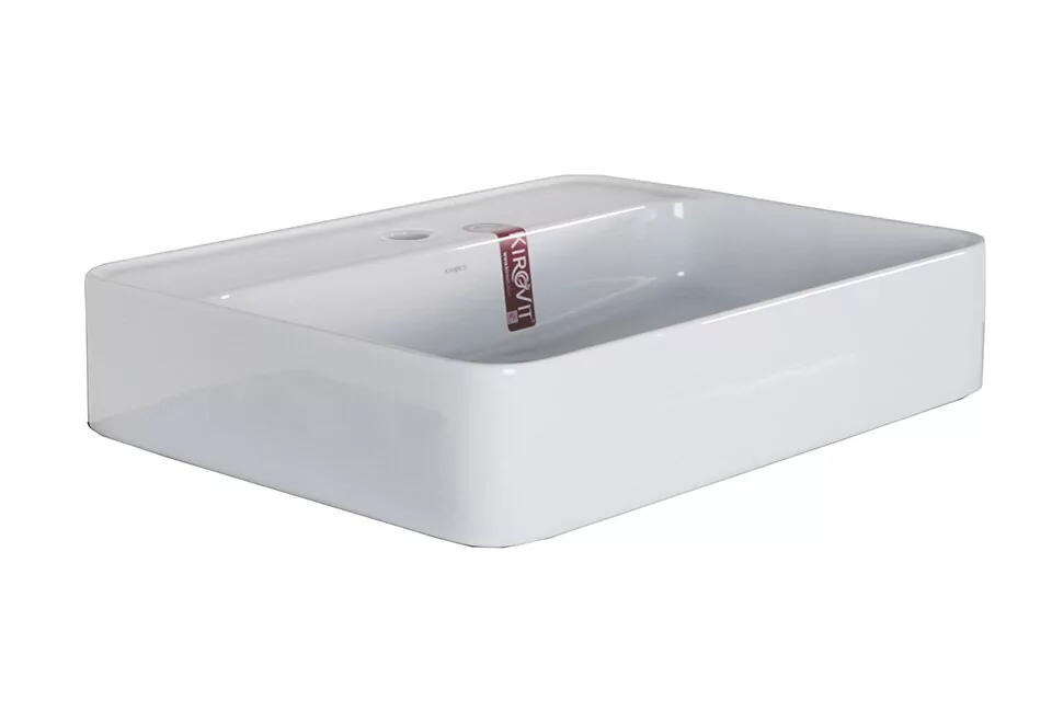 Тумба подвесная с 1 ящиком ASB Woodline Рома 100 С с раковиной Олимп 570, белый