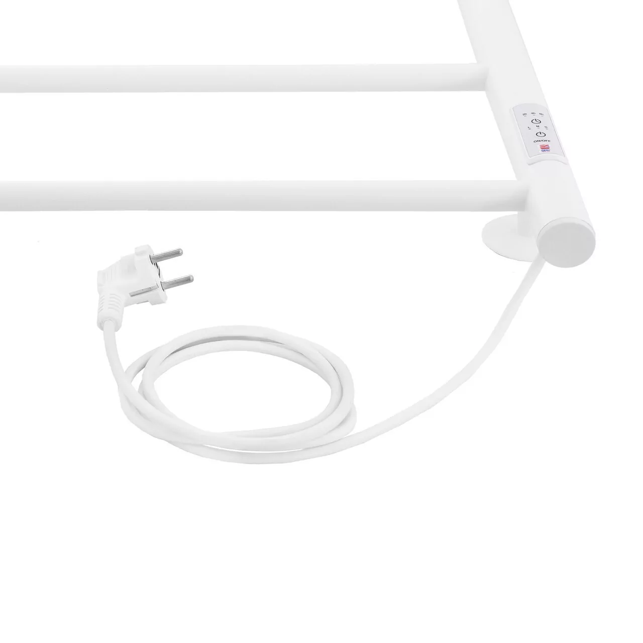 Полотенцесушитель электрический Energy Round 900x400 с таймером, белый матовый