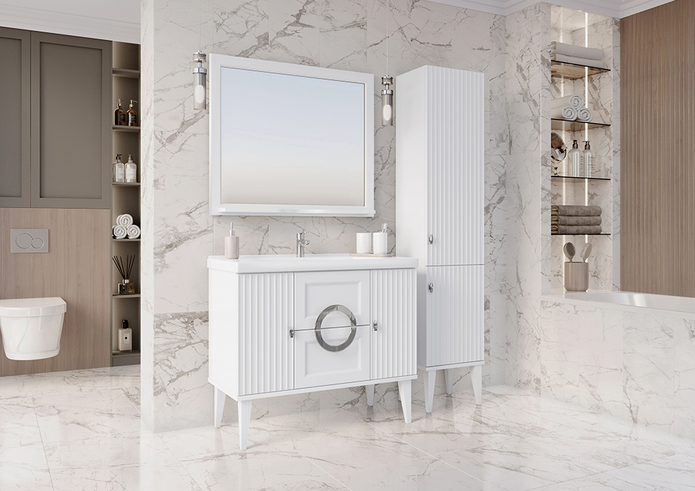 Зеркало ASB Woodline Федерика 100 белый