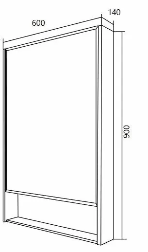 Зеркало-шкаф 1Marka Mira 60 дуб сонома