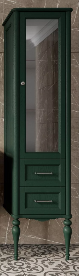 Пенал напольный ValenHouse Эстетика 50 R зеленый, хром