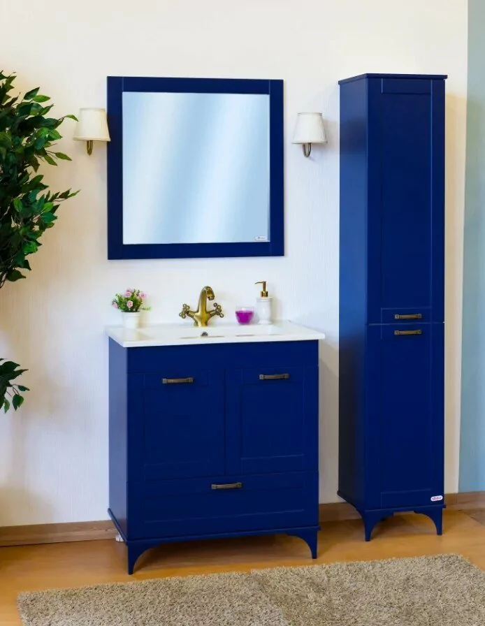 Тумба с раковиной Sanflor Ванесса 75 напольная, индиго от магазина Vanna-Vanna.ru!