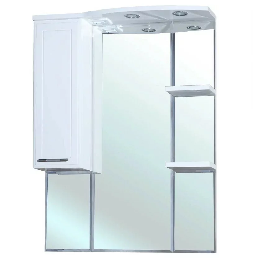 Зеркало с шкафчиком Bellezza Коралл 85 L свет, белый
