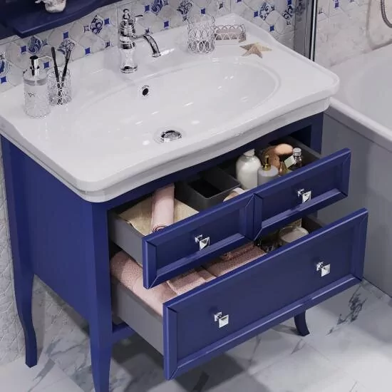 Тумба с раковиной Opadiris Валери 85 сапфир
