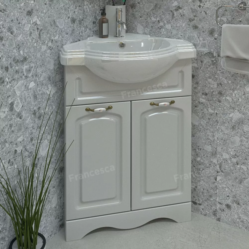 Мебель для ванной Francesca Империя 65 комплект, напольный, угловая, белый