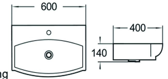 Раковина SantiLine SL-2025 накладная, белая