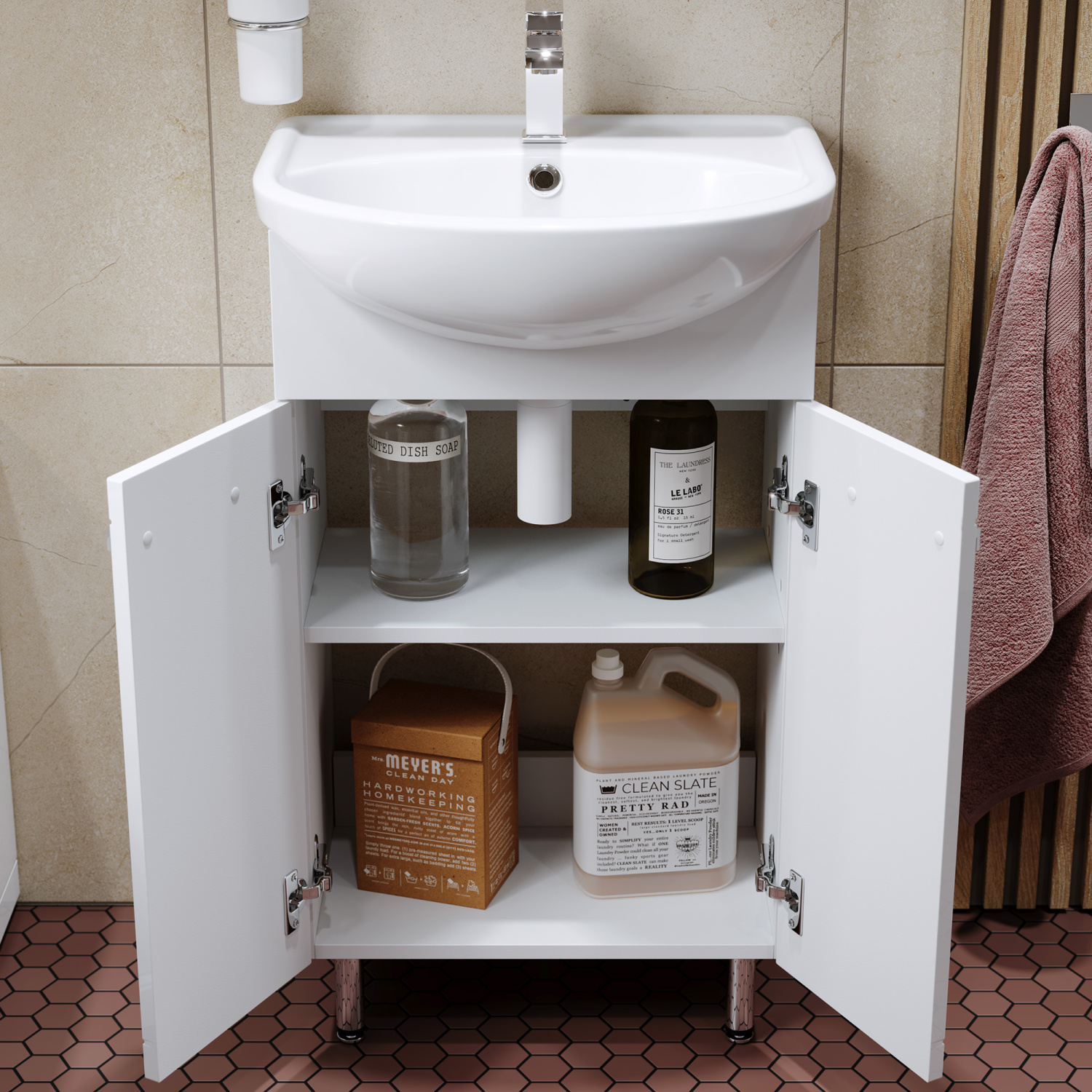 Тумба с раковиной Alavann Vittoria 50-01 напольная, белая