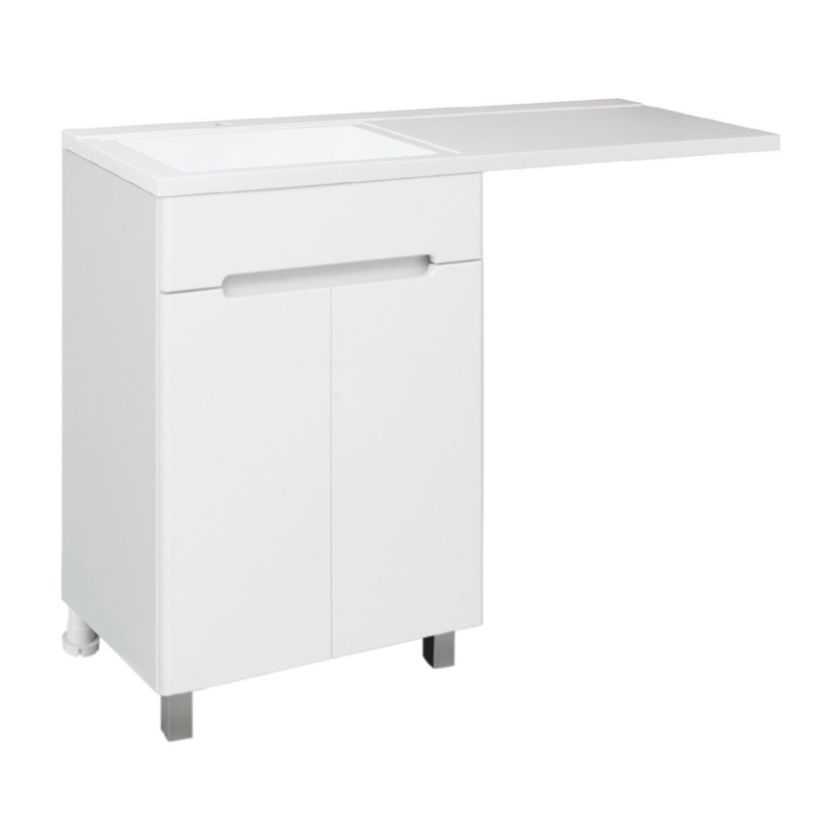 Тумба напольная Runo Парма 60 с раковиной Гамма 120 лайт правое крыло + кронштейн